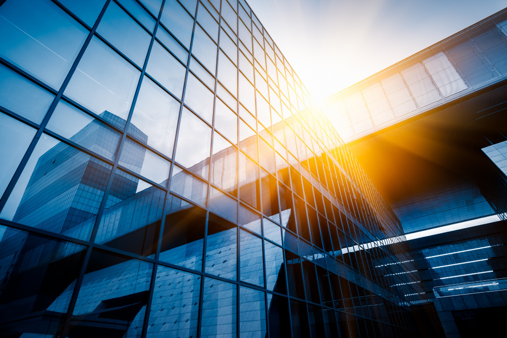 Finance and legal glass building